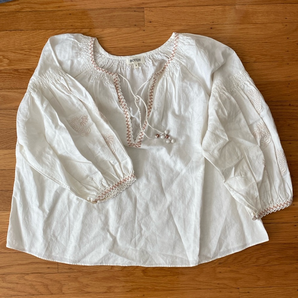 Boteh white blouse size 3/ us8
